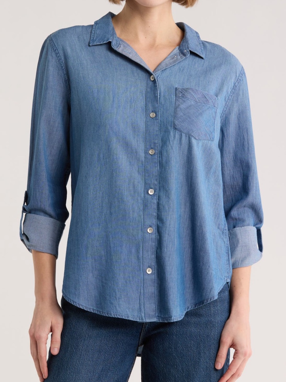 Caslon Light Blue Denim Button-Down Shirt